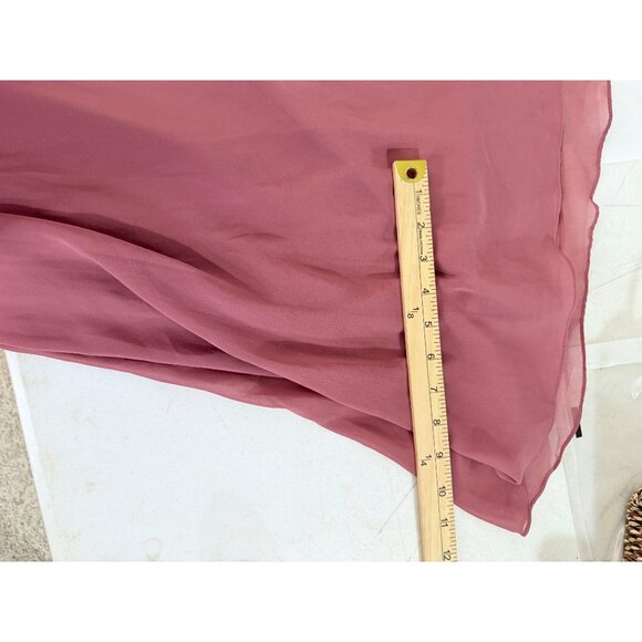 Azazie Aubree Formal Chiffon Maxi Dress Womens Size 6 Mauve Pink Bridesmaid - Picture 9 of 10